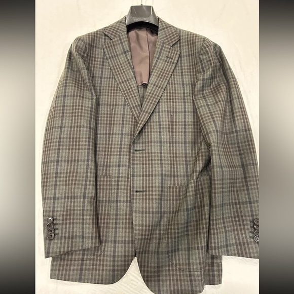 Suitsupply Green Brown Check Blazer 40S - Picture 1 of 7